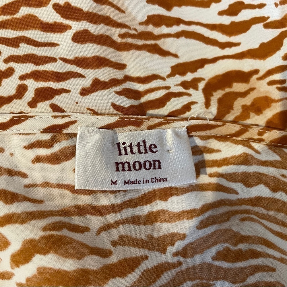 Little Moon Julep Wrap Dress Animal Print Giselle Amber Earth Print Sz. M - Picture 9 of 11